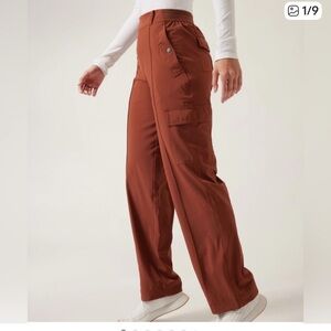 Athleta Vienna cargo pants NWT rust brown 10tall